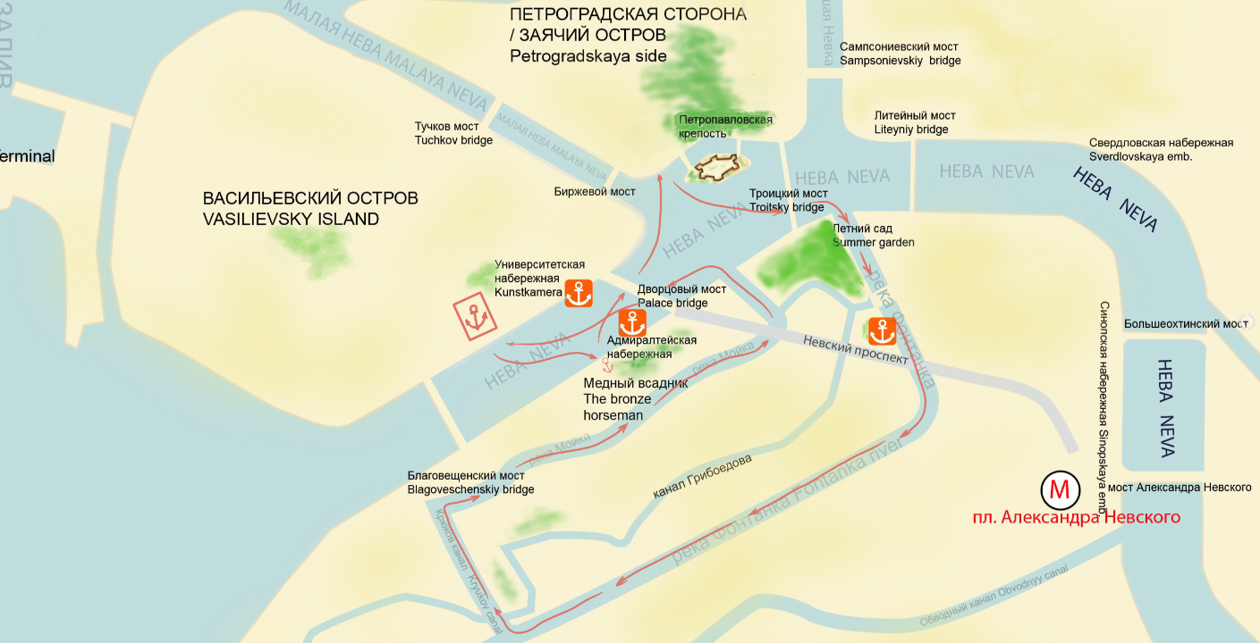 Северная Венеция - маршрут прогулки по рекам и каналам Петербурга Северная Венеция - маршрут прогулки по рекам и каналам Петербурга